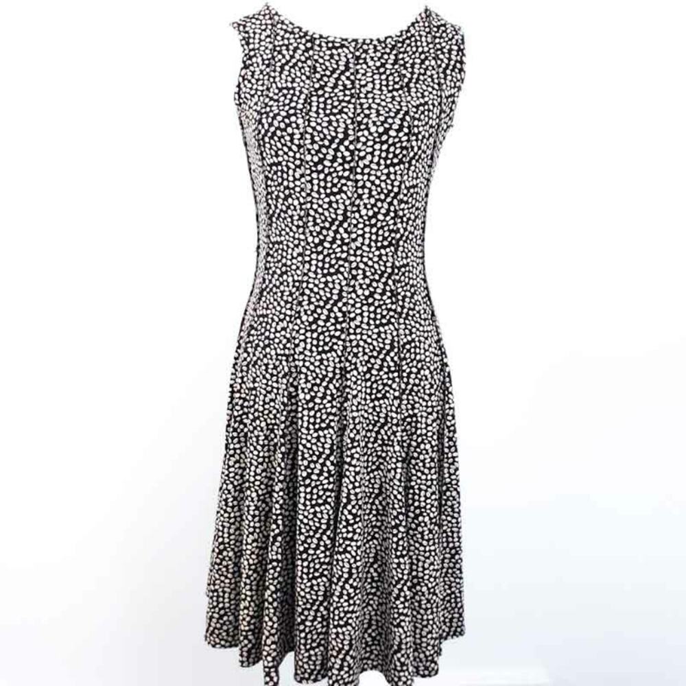 Career Dress Abstract Print Fit and Flare PS Petite Small Sleeveless COMFY!